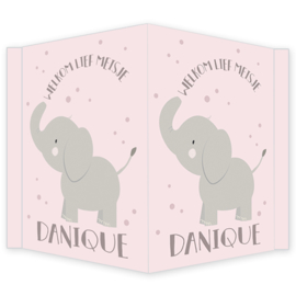 Geboortebord - Geboortebord raam met een lief olifantje type Danique