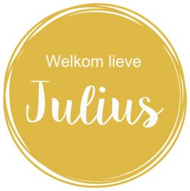 Geboortesticker in okergeel type Julius