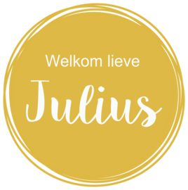 Geboortesticker in de kleur okergeel type Julius