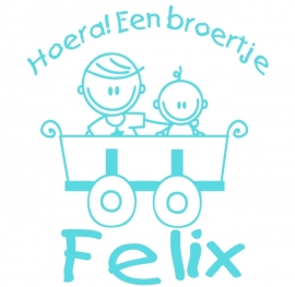 Geboortesticker 'hoera een broertje' type Felix