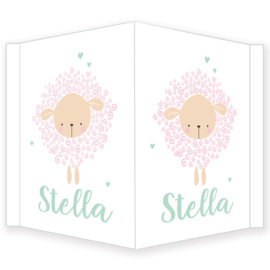 Geboortebord - Geboortebord raam met een leuk schaapje type Stella