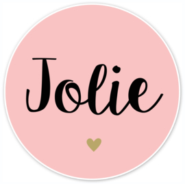 Geboortesticker full colour voor een meisje  met een goud kleurig hartje type Jolie
