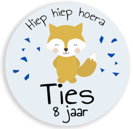 Traktatie stickers met naam Vosje - 24 stuks