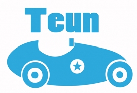 Geboortesticker raam met auto type Teun