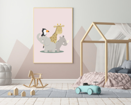 Poster met jungle dieren - poster babykamer of kinderkamer