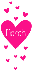 Geboortesticker met hartjes type Norah