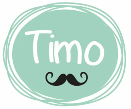 Geboortesticker full colour met snorretje type Timo