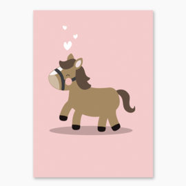 Poster met een leuk paard - poster babykamer of kinderkamer