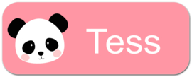 Naamstickers kind met panda beertje type Tess