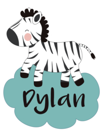 Geboortesticker met zebra type Dylan