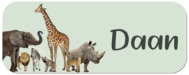 Naamstickers kind wilde dieren 'jungle dierengroep ' 48 stuks