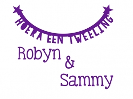 Geboortesticker type Robyn en Sammy
