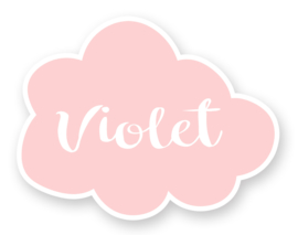 Geboortesticker roze wolkje type Violet