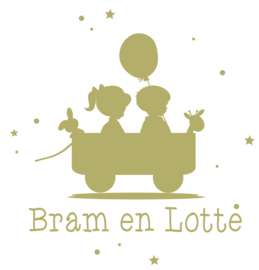Geboortesticker voor een tweeling type Bram en Lotte