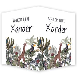 Geboortebord - Geboortebord jungle en dieren type Xander