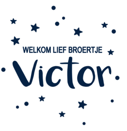 Geboortesticker met stipjes en sterren type Victor