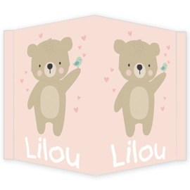 Geboortebord - Geboortebord raam met een schattige beer type Lilou