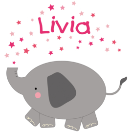 Geboortesticker met lief olifantje full colour type Livia
