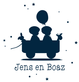 Geboortesticker tweeling type Jens en Boaz