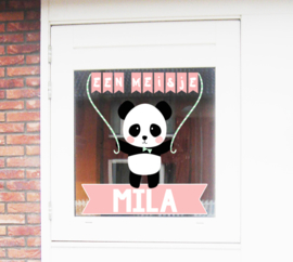 Geboortesticker panda full colour type Mila