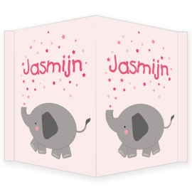 Geboortebord - Geboortebord raam met een schattig olifantje type Jasmijn