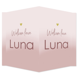 Geboortebord - Geboortebord voor een meisje verf look oud roze type Luna