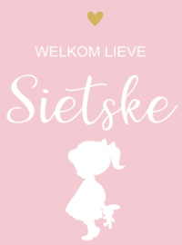 Geboortesticker full colour met meisje type Sietske