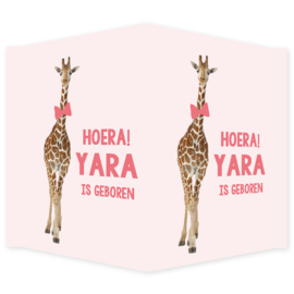 Geboortebord - Geboortebord met een leuke giraf type Yara