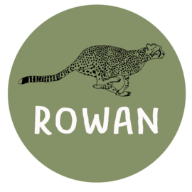 Geboortesticker full colour cheeta type Rowan