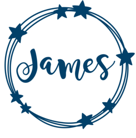 Geboortesticker cirkels met sterren type James