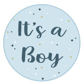 Geboortesticker full colour 'it's a boy'.