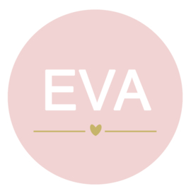 Geboortesticker full colour rond met een schattig hartje type Eva