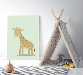 Poster met een giraf - poster babykamer of kinderkamer