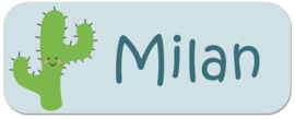 Naamstickers met cactus type Milan