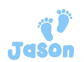 Geboortesticker babyvoetjes type Jason.