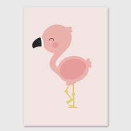 Poster met een flamingo - poster babykamer of kinderkamer