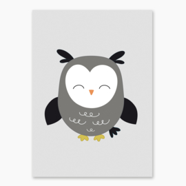 Poster met een uil - poster babykamer of kinderkamer