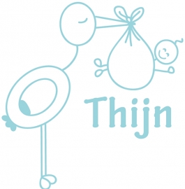 Geboortesticker met ooievaar type Thijn