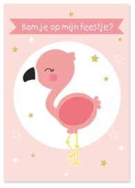 Uitnodiging kinderfeestje Flamingo