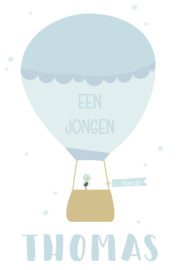 Geboortesticker met luchtballon type Thomas