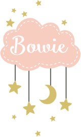 Geboortesticker met wolk sterren en maan full colour type Bowie