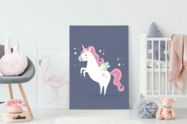 Poster kinderkamer met eenhoorn fantasie unicorn - Poster babykamer of kinderkamer