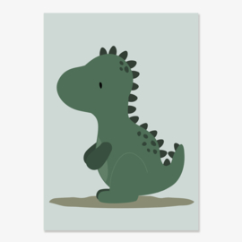 Poster met een leuke dino - dinosaurus - poster babykamer of kinderkamer