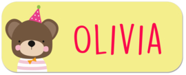 Naamstickers  met beer type Olivia