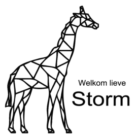 Geboortesticker giraf geometrisch type Storm