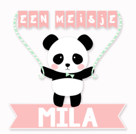 Geboortesticker full colour met panda type Mila