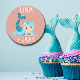 Traktatie stickers met naam lieve Flamingo - 24 stuks