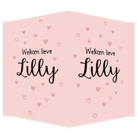 Geboortebord - Geboortebord met verschillende hartjes type Lilly