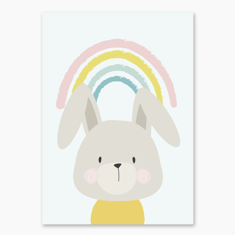 Poster met konijn - poster babykamer of kinderkamer