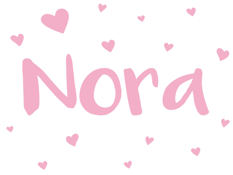 Geboortesticker met hartjes type Nora